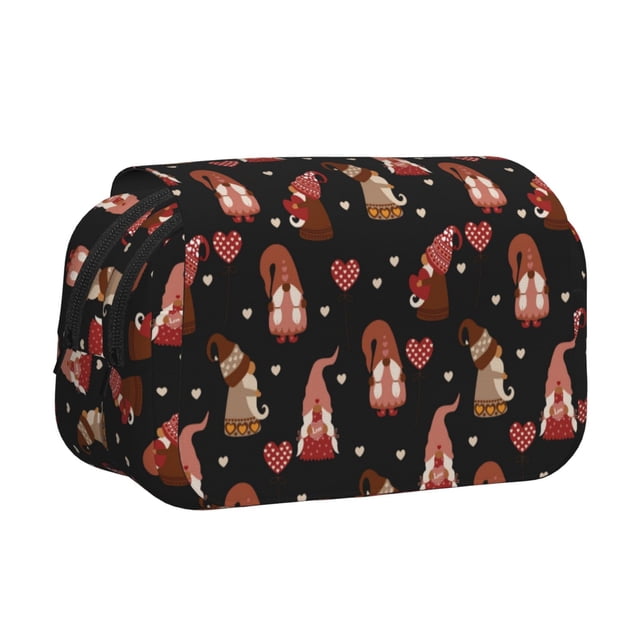 Easygdp Valentine Gnome para Estuche de Lápices con Tapa Flip, Suministros de Oficina y Universidad para Adolescentes y Adultos