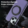 thumbnail image 7 of Allytechgroup Magnetic Case for iPhone 15 Plus, Built-in Invisible 360° Rotatable Kickstand, Compatible with MagSafe, PU Leather Slim Shockproof Protective Phone Case Cover, Purple, 7 of 7