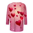 thumbnail image 5 of SOOMLON Valentines Day Shirts Women Couple Valentines Gift Casual 3/4 Sleeve Scoop Neck T Shirts Cute Love Heart Print Blouses Trendy Valentines Clothes 2025 Hot Pink XL, 5 of 5