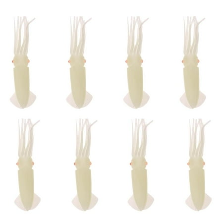 8pcs Squid Lure Skirt Luminous Bait Saltwater Soft Fishing Lures Accessories
