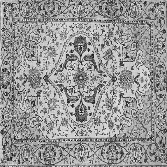 Ahgly Company Indoor Square Medallion Gray Traditional Area Rugs, 5' Square