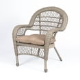 thumbnail image 3 of 3pc Taupe Wicker Chair with Tan Cushion and End Table Set, 3 of 11