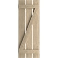 thumbnail image 2 of Ekena Millwork 17 1/2"W x 64"H Rustic Three Board Spaced Board-n-Batten Rough Sawn Faux Wood Shutters w/Z-Board (Per Pair), Primed Tan, 2 of 10
