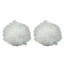 Lot De 2 Éponges Luffa Doubles Dégradées – Douche Exfoliante En Maille PE – Diamètre 18 Cm, Mousse Riche, Résistante, Avec Cordon De Suspension