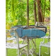 thumbnail image 3 of Fsddascl Texas Star Outdoor Tablecloth - 60 Inch Round Dining Table Cover, Blue Brown Stars Retro Wooden Country Vintage Waterproof Outdoor Table Cloth with Umbrella Hole & Zipper for Picnic/Patio, 3 of 7