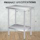 thumbnail image 3 of Qinaqin 18 x 24 Inches Stainless Steel Prep Mesa con Ajustable Undershelf Commercial Resistente para Outdoor Use en Restaurants cm de Alturaotels y Anchoorkplaces, 3 of 6