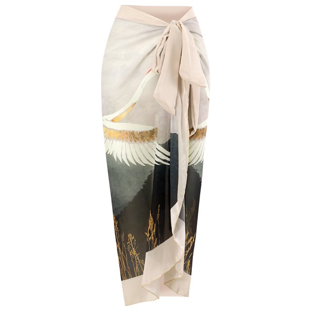 Nouvelle Robe de Plage Aguichant Imprimée Rétro Maillot de Bain Jupe Longue Tenue de Fête Tenue de Plage Été