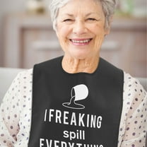 BESTOYARD Washable Black Adult Bib for Seniors Waterproof Reusable Dining Clothing Protector