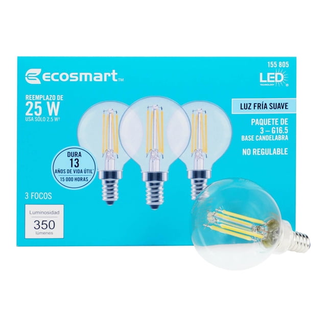 Foco Led Globo Ecosmart G16.5 E12 2.5W