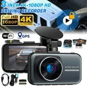 Dash Cam Front Rear,Kepeak 4K/2K Full HD Dash Camera for Cars, 3 IPS Screen,24Hr Parking,Night Vision