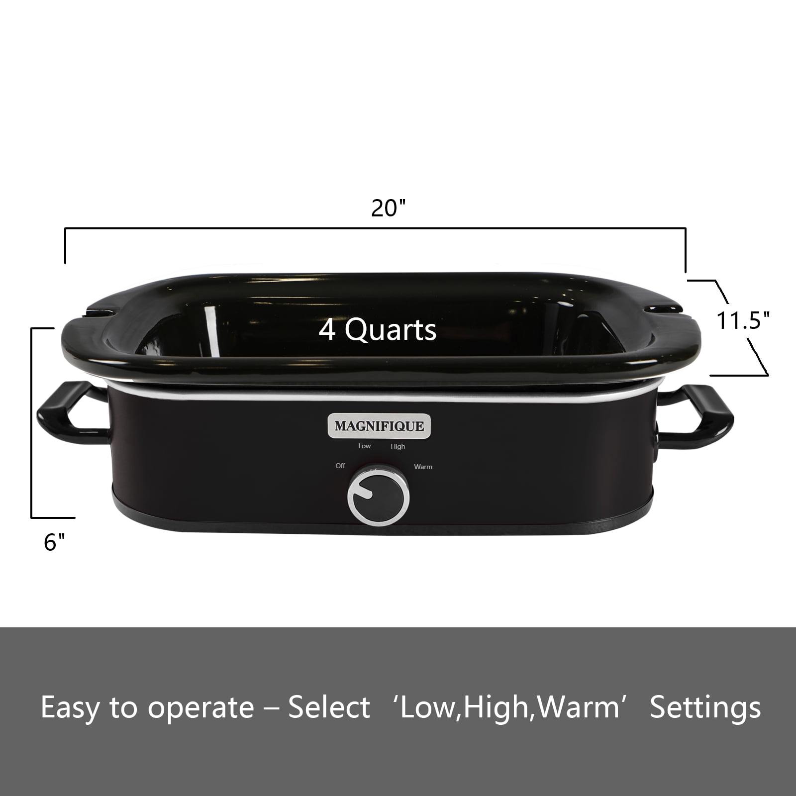  MAGNIFIQUE 8-Quart Casserole Slow Cooker with Timer and Digital  Programmable - Small Kitchen Appliance for Family Dinners - Serves 6+  People - Heat Settings: Keep Warm, Low and High: Home & Kitchen
