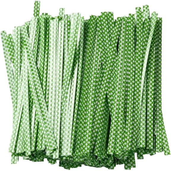 500Pcs Bread Bag Wire Twist Ties 4 Inch Long Reusable Plastic Polka-Dotted Cable Ties for DIY handcrafting