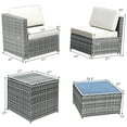 thumbnail image 2 of Costway 8 PCS Wicker Sofa Rattan Furniture Set  Patio Furniture w/ Storage Table White, 2 of 10