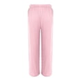 thumbnail image 4 of JJHGVB Palazzo Pants Wide Leg Pants Woman Womens Daily Elastic Waist Straight Solid Color Casual Pants Loose Long Pants Barrel Pants Women Women'S Pants Pink S, 4 of 6