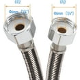 thumbnail image 4 of 20 inch Faucet Supply Lines, 1/2 x 1/2 Female Faucet Connector,Braided Stainless Steel Faucet Hose for Kitchen Sink Toilet(2Pack)-BLACK/BRASS/SILVER, 4 of 7