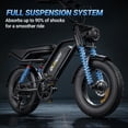 thumbnail image 3 of QLAWAY BD16 500W Electric Bike, 48V 13.5Ah 20 mph Battery Up to 50 Miles 7-Speed , 20-inch Fat Tire Full Suspension, off-Road Dirt Mountain Bike Class 2 UL2849, 3 of 9