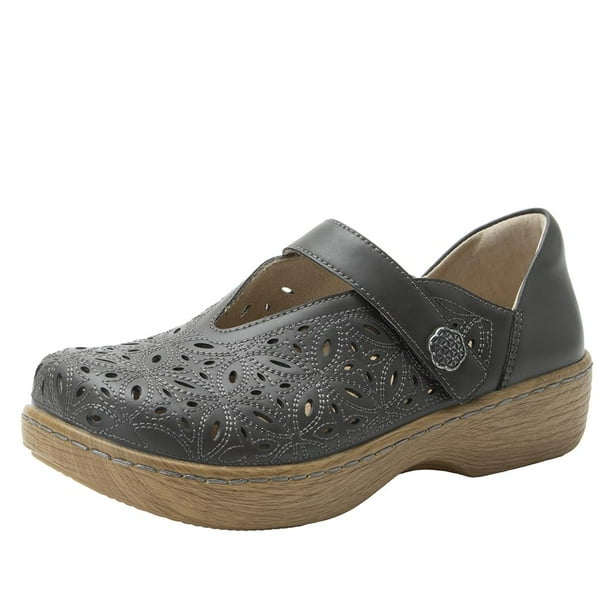 Zapatos Comfort Alegria Opheliah de piel con corte en V Mary Jane Stone