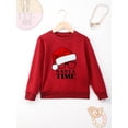 thumbnail image 2 of Ropa divertida de Navidad para niños, sudadera roja para festivales, sudadera para niño y niña, camisetas para fiestas de Navidad en casa, sudaderas suaves y acogedoras para niños 2023, 2 of 5