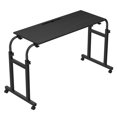 thumbnail image 6 of 100x40cm Wooden Overbed Table on Wheels - Height & Length Adjustable Mobile Bedside Desk, Tilting Laptop Stand for Recliner, Sofa, Hospital Bed, 6 of 7