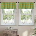 thumbnail image 2 of LALILO Kitchen Curtain Valance Ikat Tie Dye With Stripes And Rod Pocket Window Curtain 52"x 18" Set of 2, 2 of 5