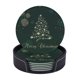 thumbnail image 1 of Posavasos de cuero de 6 piezas, posavasos de copos de nieve con diseño de árbol de Navidad de oro verde para bebidas, posavasos para tazas, regalo de inauguración de la casa, ideal para la decoración, 1 of 7