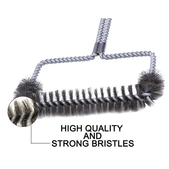 15inch 3 Sides Barbecue Grill Brush for Big Green Egg Charcoal, Electric, Smoker & BBQ Grills Nylong Bag Included