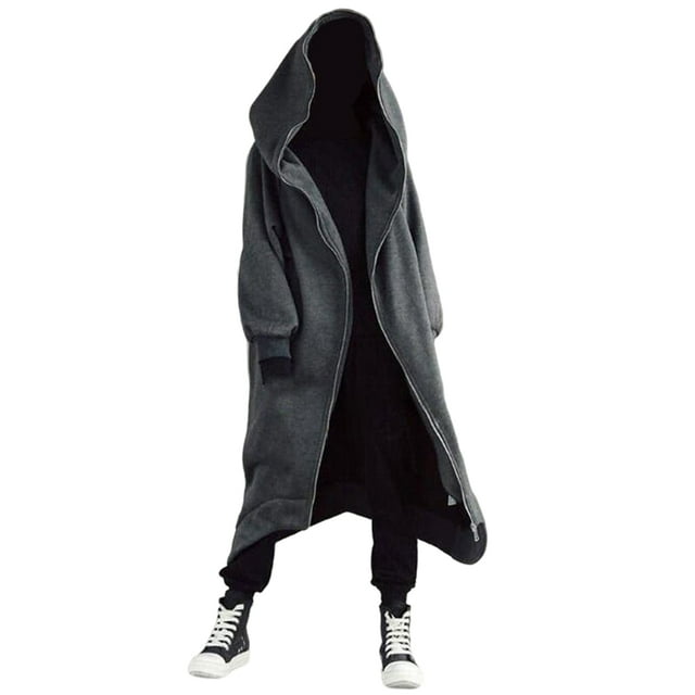 CAROOTU Unisexe Long Sweat à Capuche Fermeture Éclair à Manches Longues Doublé de Molleton