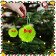 thumbnail image 5 of Summercome Green Furry Christmas Ball Ornaments 2.36 Inch Furry Elf Ornaments Xmas Hanging Decorations Lime Green Soft Faux Fur Pom Pom Ball Decor for Christmas Tree Party Supplies, 5 of 9