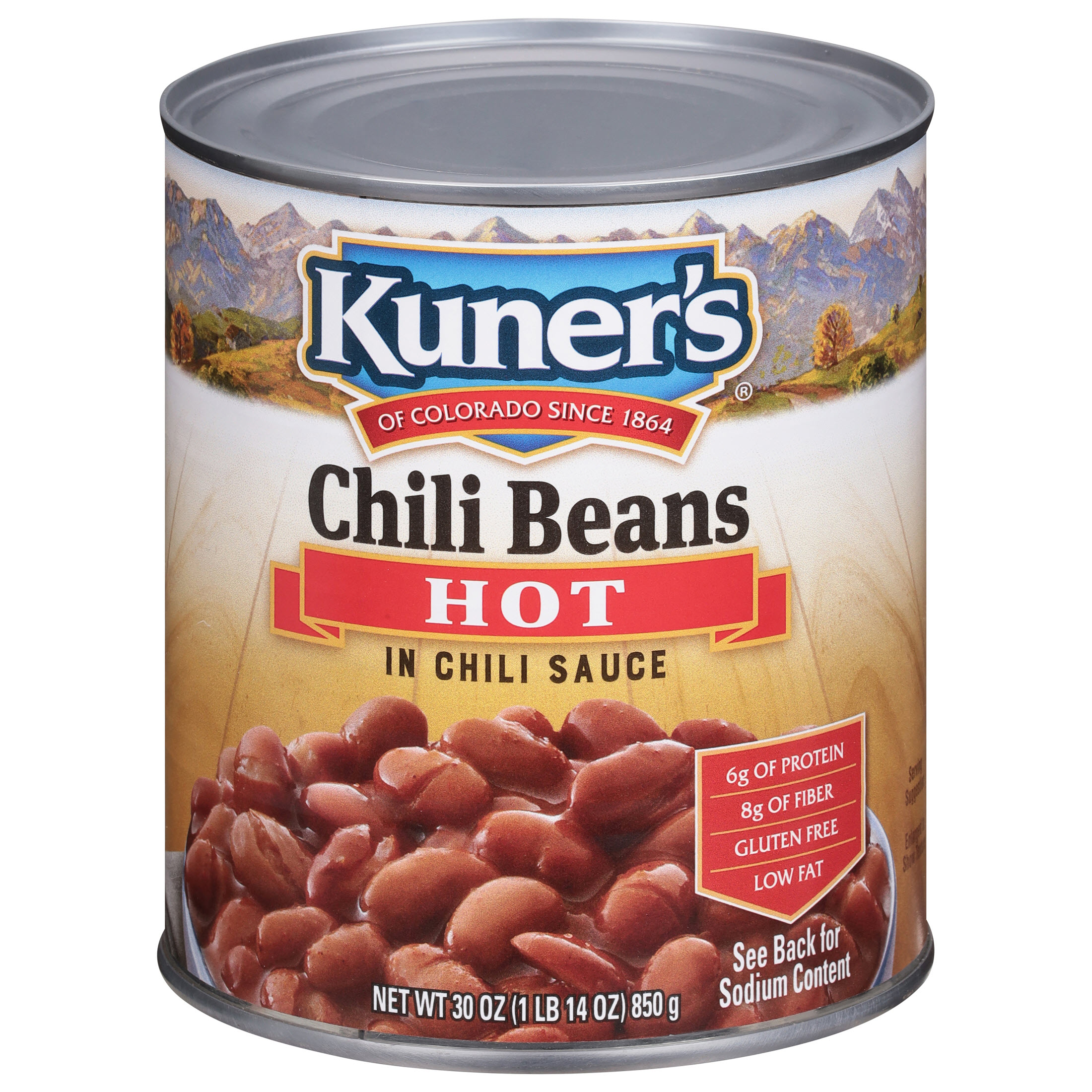 Kuner's Hot Chili Beans in Chili Sauce 30 oz. Can