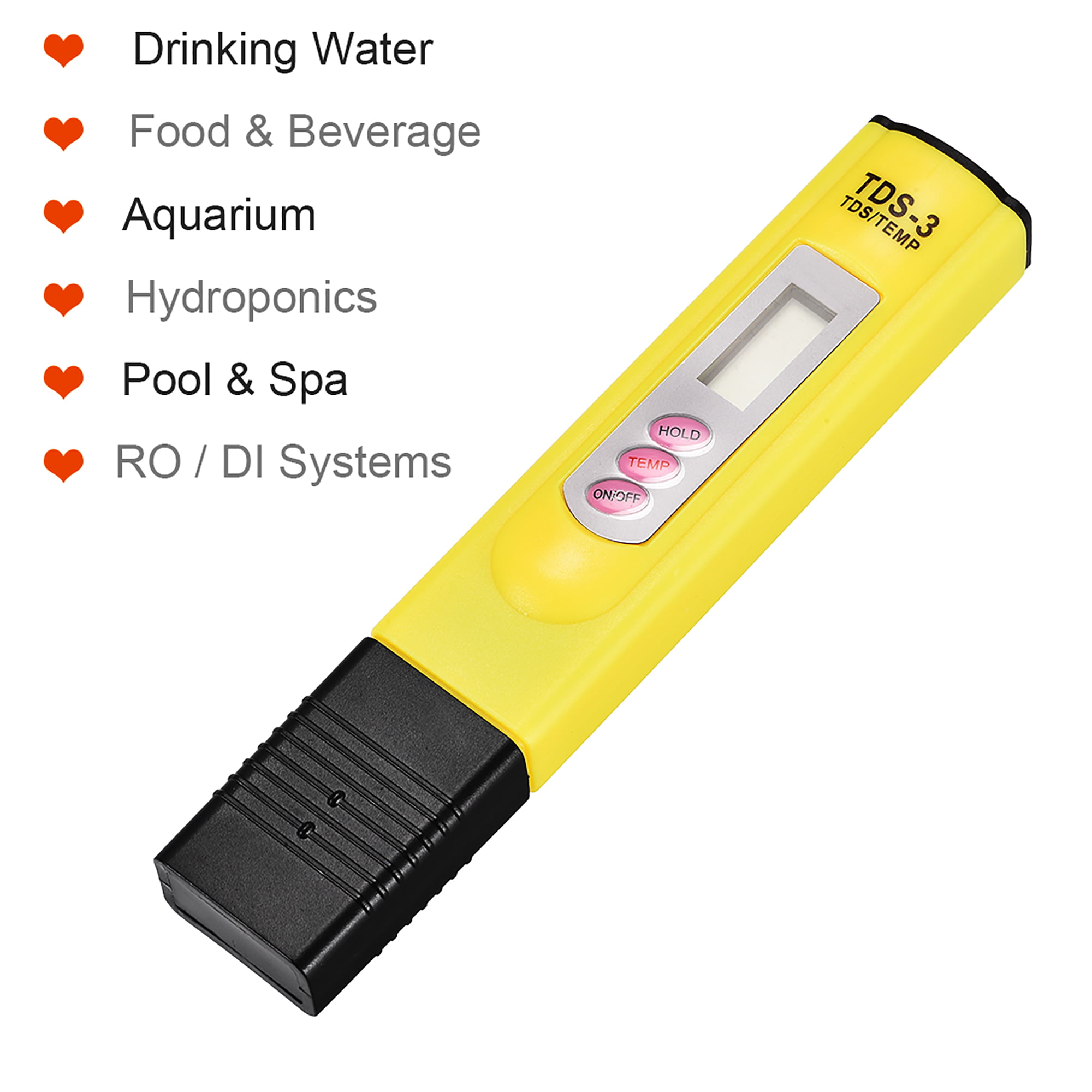 TDS 3 PPM Conductivity Meter for Water Aquarium Pool w Leather Case Yellow 
