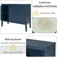 thumbnail image 5 of Sideboard Buffet Storage Cabinet, Solid Wood Accent Cabinets with 3 Doors and Adjustable Shelf, Rustic Blue Console Tables for Entryway Hallway, Dining Room, Living Room, Study, JA3980, 5 of 10