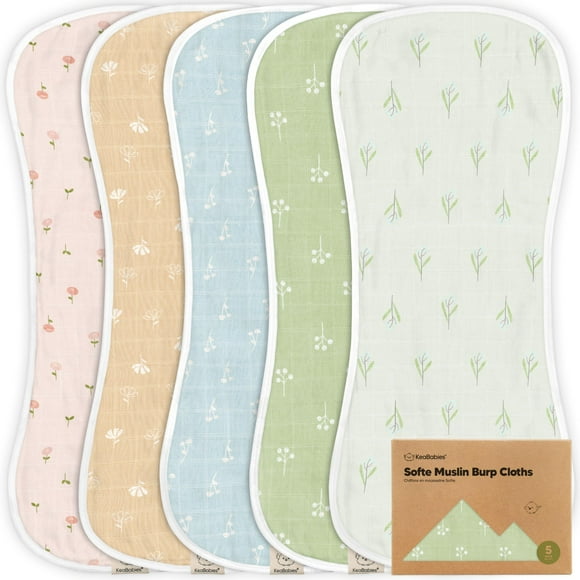 Towel KeaBabies, paños de muselina para eructos, 5 unidades, 53 x 25 cm, suaves