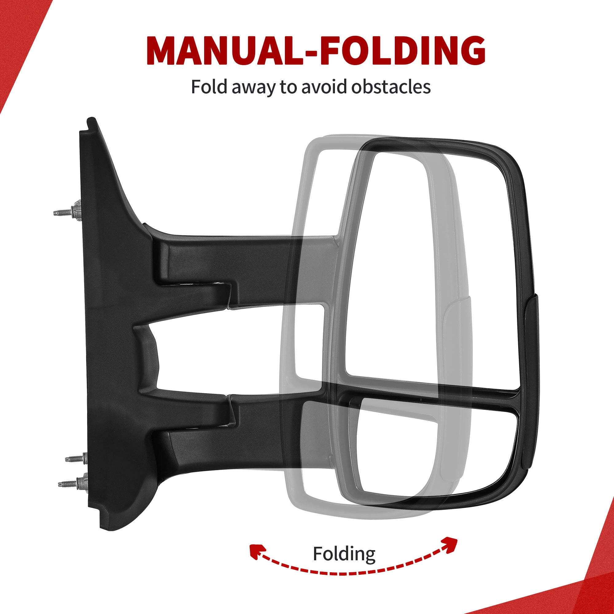 Power Heated Adjustable Folding Right Passenger Door Mirror for 2015-2021 Ford Transit 150/250/350 Black Replacement Side Mirror Plug and Play