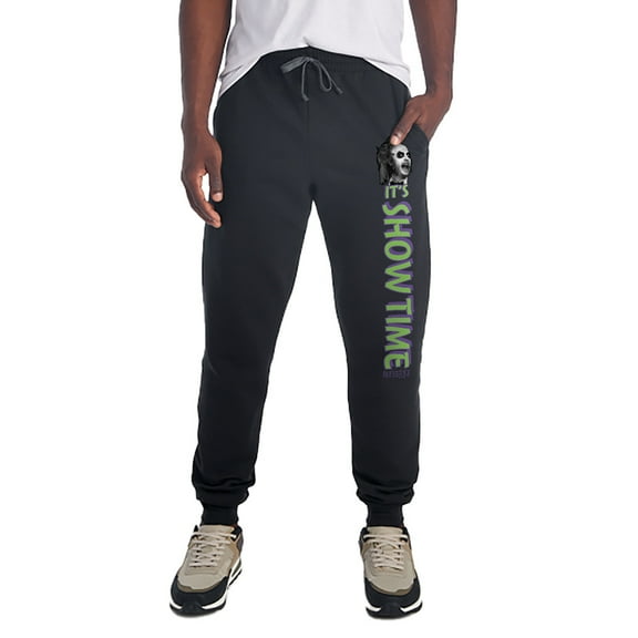 Beetlejuice It's Showtime Unisex Jogger Sweatpants with Pockets for Men and Women, Black, Small