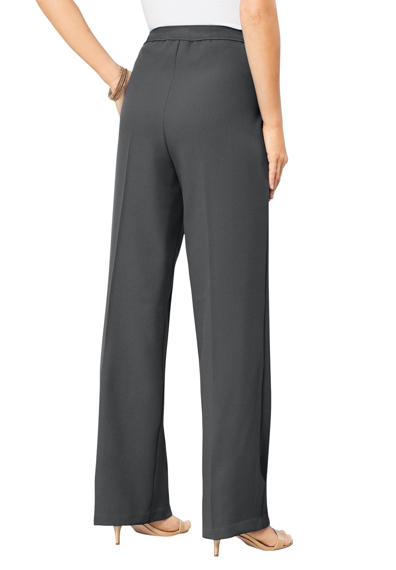 Roaman's Women's Plus Size Wide-Leg Bend Over Pant Pant - Walmart.com