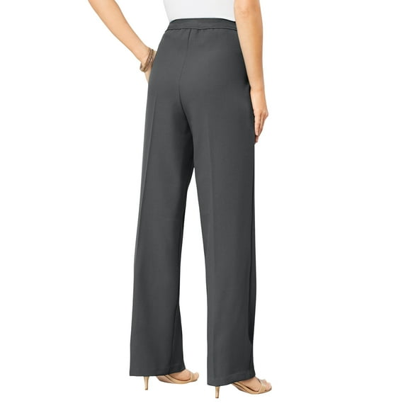 Roaman's Women's Plus Size Wide Leg Bend Over Pant