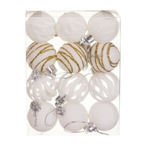 CuiLiyq 12 PCS Velvet Christmas Balls, Shatterproof Xmas Bulbs Decorations Set, for Xmas Decorative Hanging Ornaments Christmas Tree Decoration (White)