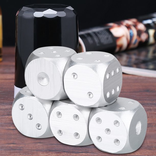 Juego de dados de aleación de aluminio Ecomeon 5 piezas caja Cuadrada plateada
