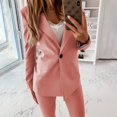 thumbnail image 3 of Women's Business Casual Pocket Work Office Blazer Back Slit Jacket Suit, 3 of 9