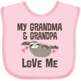 thumbnail image 3 of Inktastic Grandma and Grandpa Love Me Sloth Girls Baby Bib, 3 of 4
