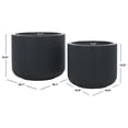 thumbnail image 4 of Safavieh Lucca Cement Modern Solid Round Black Plant Pot 2 Count, 4 of 7