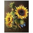 thumbnail image 1 of Muyoka Kits de pintura de diamante de mariposa de girasol 5D Kits de pintura de diamante redondo de taladro completo Muyoka Hogar, 1 of 7
