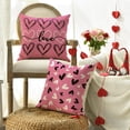 thumbnail image 4 of I Love U XOXO Valentine Hearts Pink Throw Pillow Covers, 16 x 16 Inch Love Wedding Cushion Case Decoration for Sofa Couch Set of 4, 4 of 6