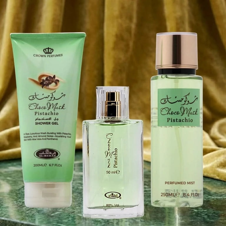 Choco Musk Pistachio 3-Piece Perfume Gift Set by Al Rehab (Gift