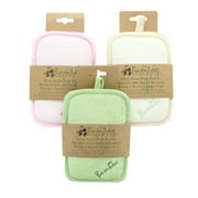 Lot of 3 Bamboo Naturals Dual Sided Soap Pouch Clean and Exfoliate Body Scrubber