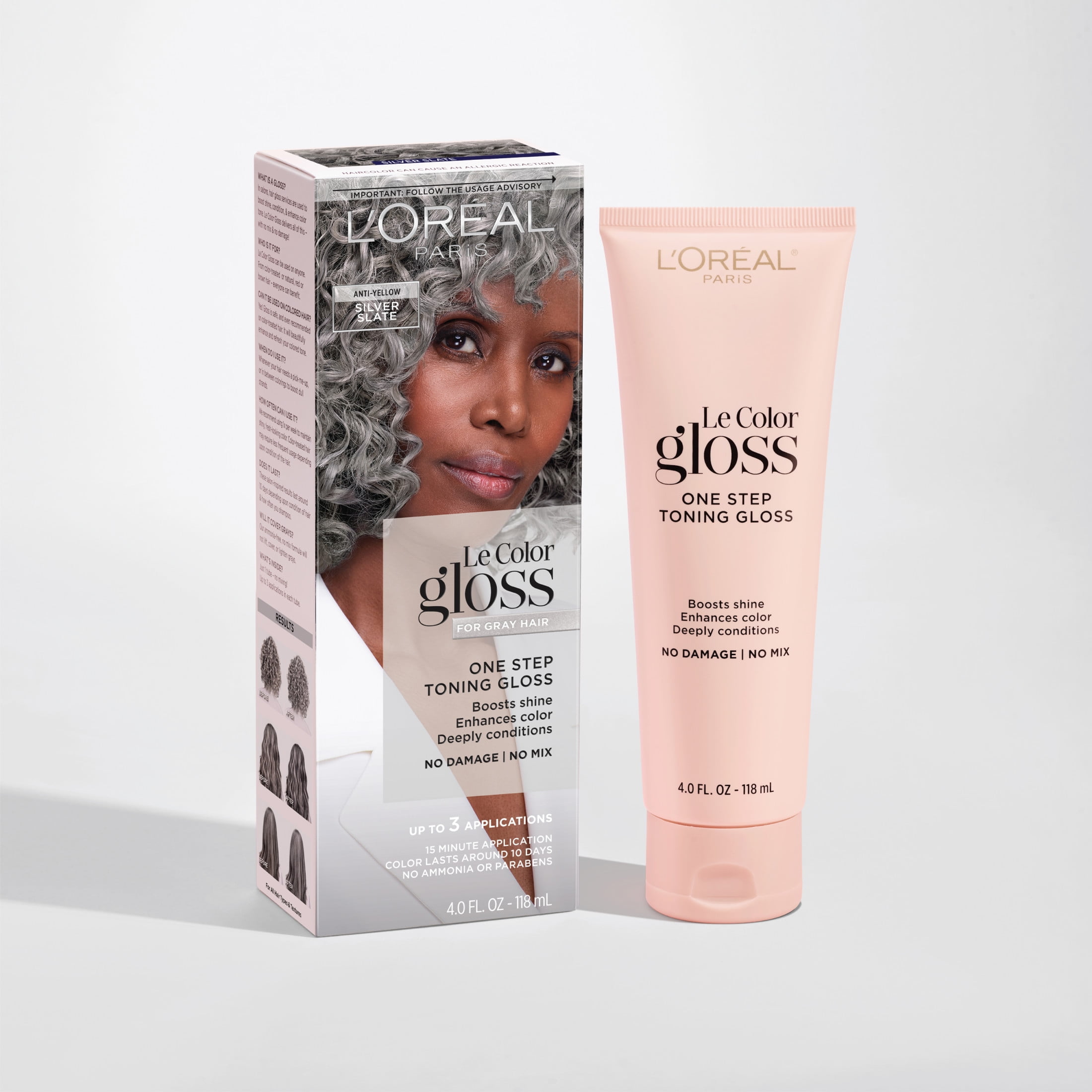 L'Oreal Paris Le Color Gloss one Step Hair Color Toning Gloss, Silver Slate, 4 fl oz