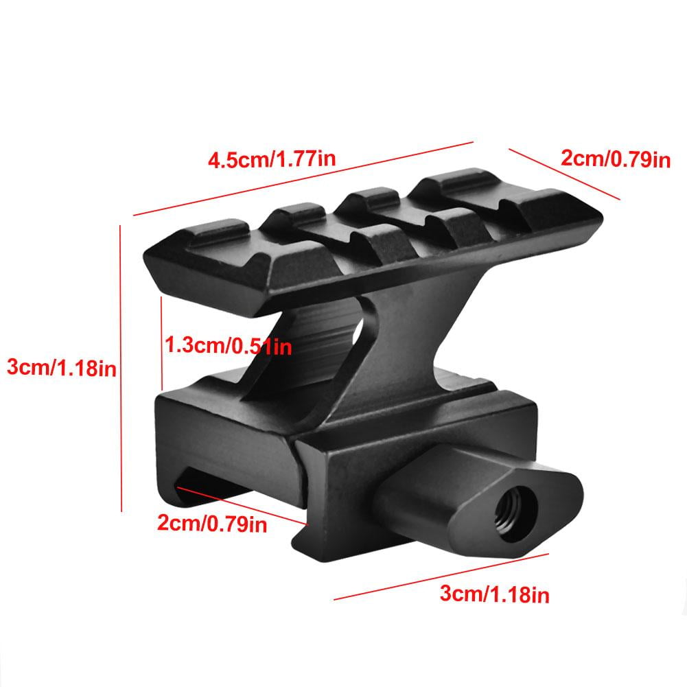 1/2 inch Flat-Top 8 Slots Riser Scope Mount Base with 20mm Picatinny/Weaver Rail 