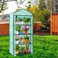 thumbnail image 2 of Simenmax 4-Tier Mini Greenhouse with PVC Cover, 27'' Portable Greenhouse for Seed Starting, Plants, Herbs,Green, 2 of 7