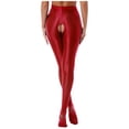 thumbnail image 4 of Sxiwei Collants Translucides Brillants Extensibles pour Femmes Bas Aguichant Scintillants Rouge TG, 4 of 7