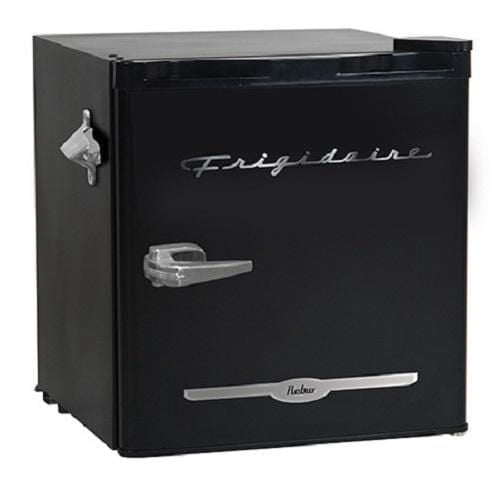 Frigidaire 1.6 Cu. ft. Retro Mini Fridge with Side Bottle Opener, Compact Refrigerator with Freezer Compartment, Black